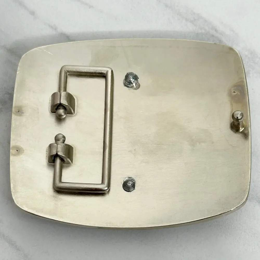 I Letter Initial Monogram Silver Tone Belt Buckle Western Style ✨